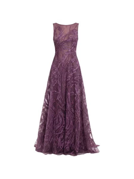 Rochie maxi Saiid Kobeisy cu funde violet