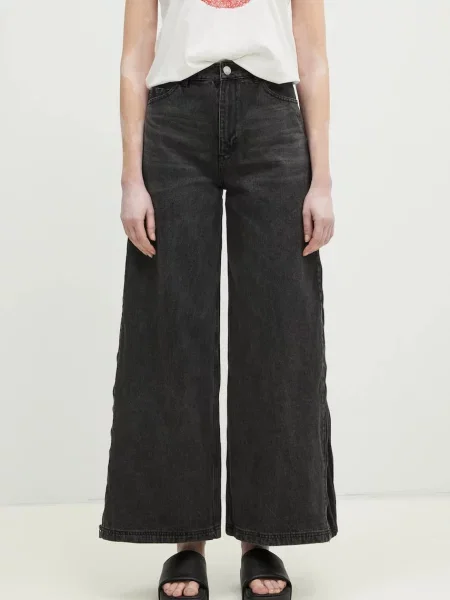 Adidas Originals jeans DENIM ZIP PANT femei negru