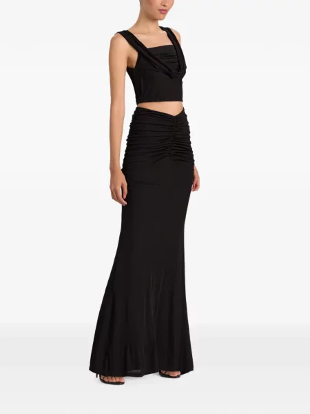 Fusta maxi Alice + Olivia cu volane negru