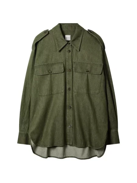 Cămașă Paul Smith din țesătură twill verde