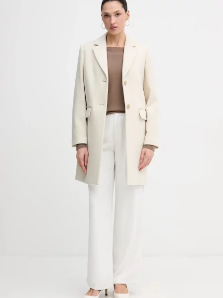 Вовняне пальто Sisley демісезонна коричневий