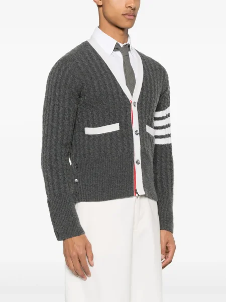 Cardigan Thom Browne cu dungi gri