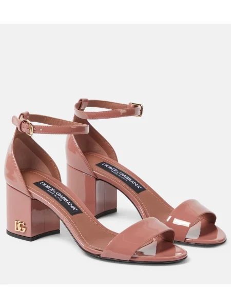 Sandale Dolce&gabbana din piele de lac roz