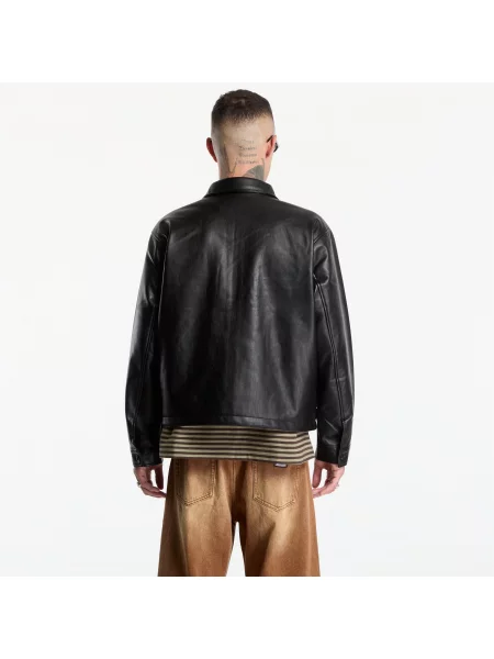 Jachetă Obey Workman PU Jacket Black L negru