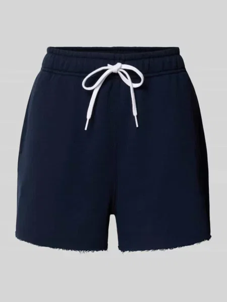 Szorty z dzianiny dresowej z wystrzępionym dołem i kieszenią z tyłu Polo Ralph Lauren granatowe