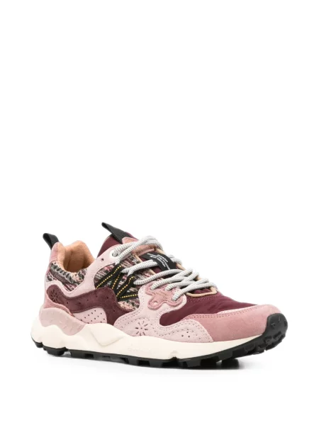 Δερμάτινα φλοράλ sneakers Flower Mountain ροζ