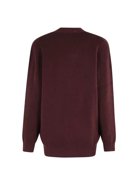 Sweter Marant Etoile z dekoltem w serek brązowy