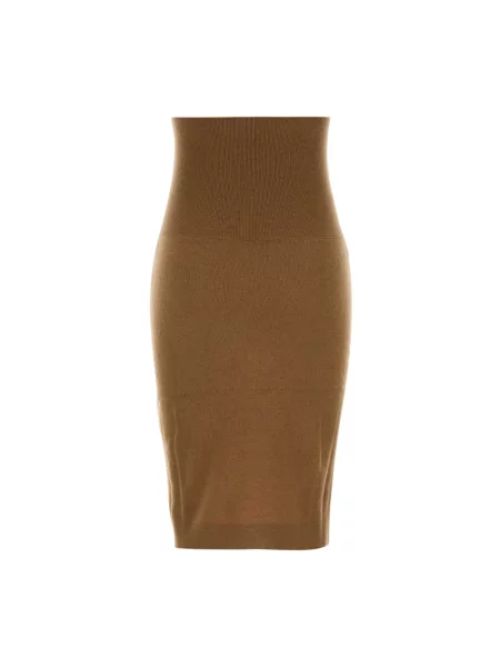Spódnica ołówkowa Stella Mccartney wełniana brązowa