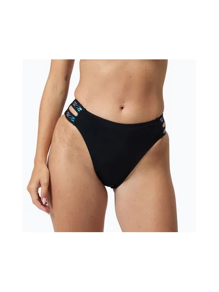 Роздільний купальник Speedo суцільний логотип еластичний з високою талією нижня частина спідо чорний
