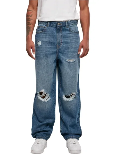 Blugi Urban Classics zdrențuiți albastru
