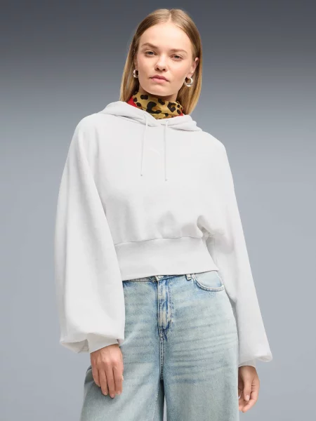 Укороченное худи Puma белое