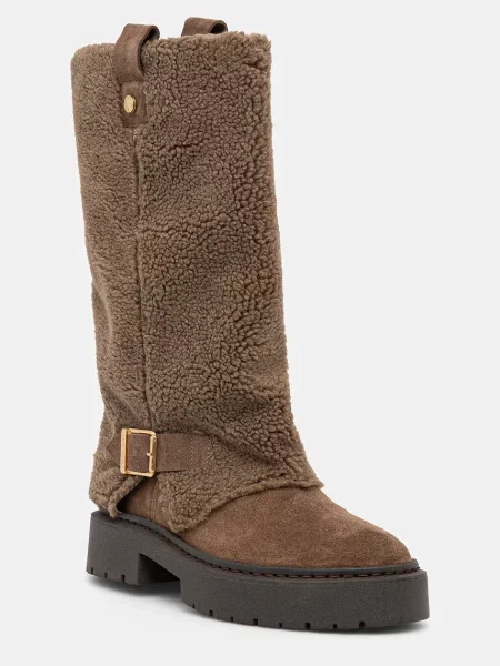 Ботуши Steve Madden Godiva с равна подметка бежово