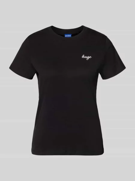 T-shirt o kroju regular fit z czystej bawełny model Damatee_B' Hugo Blue czarna