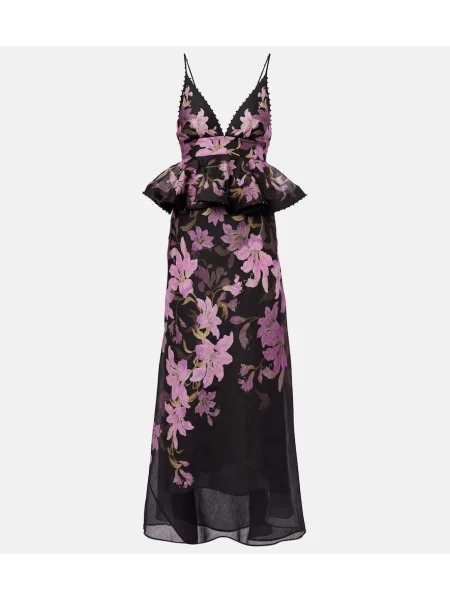 Rochie Zimmermann de in cu model floral negru