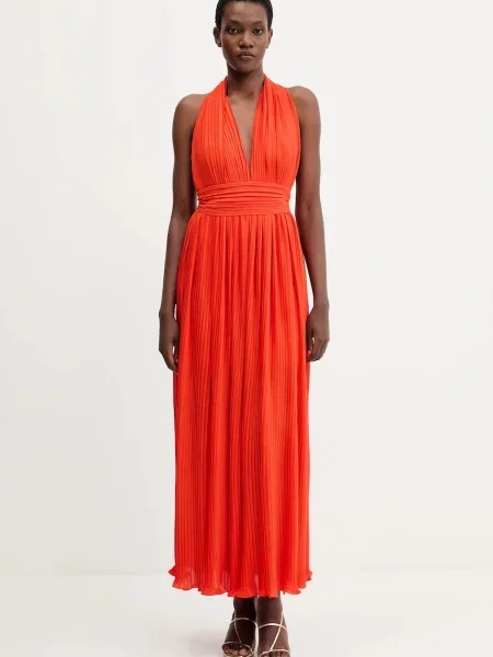 Bardot rochie maxi evazati portocaliu