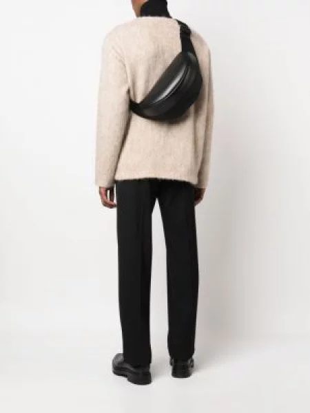 Kožený opásaný pásek Jil Sander černý