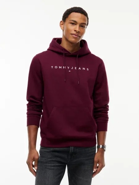 Tommy Jeans Mikina baklažánová / biela fialová