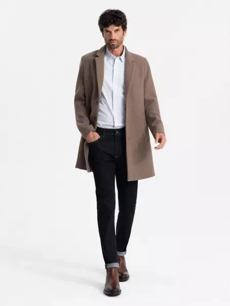 Palton Ombre de lână maro