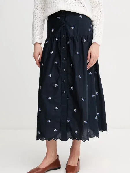 Pepe Jeans fustă din EVEN bleumarin midi evazati