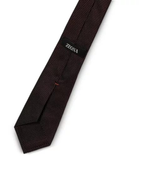 Šilkinis taškuotas kaklaraištis Zegna raudona