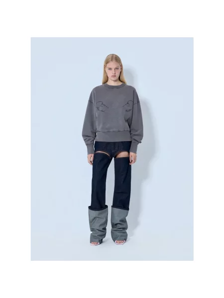 Haftowana bluza polarowa Jean Paul Gaultier polarowa szara