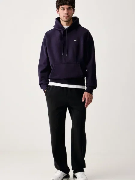 Nike Sportswear mikina s kapucňou pánska s bavlnou Solo Swoosh fialová