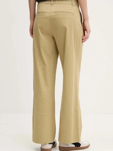 Kalhoty Abercrombie & Fitch široké high waist zelená