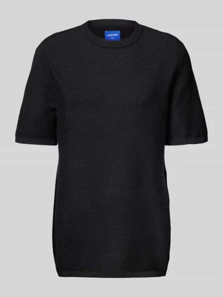 Bluzka z dzianiny z okrągłym dekoltem model ‘ALMERIA’ Jack & Jones czarna