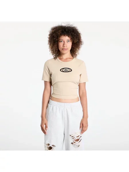 T-shirt adidas Originals Campus Back Cut Out Rib T-Shirt Stone Khaki XS beżowa