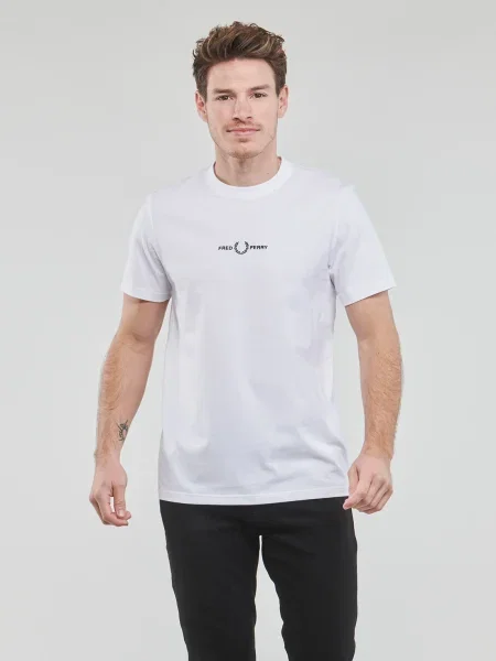 Tričko Fred Perry s výšivkou biela
