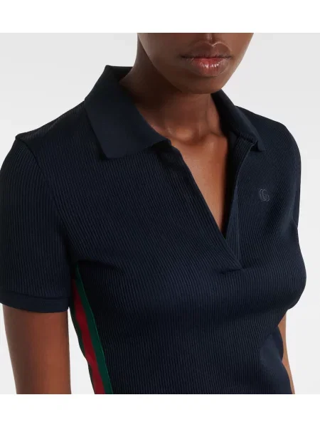 Rochie Gucci cu dungi tricotate albastru
