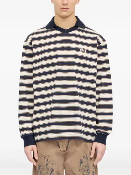 Tricou Msgm cu dungi lung albastru
