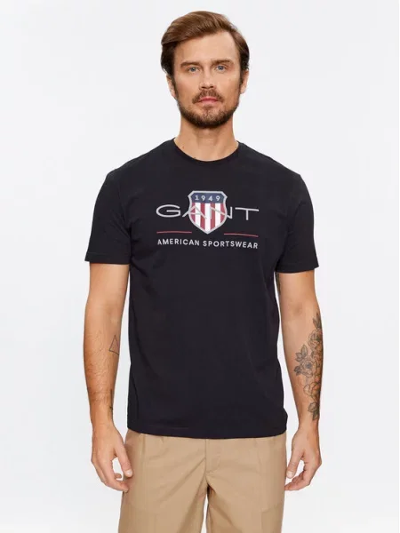 Gant t-shirt z nadrukiem czarny