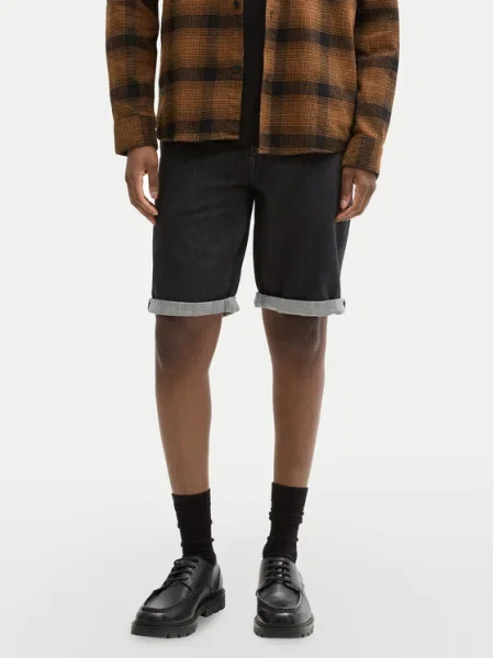 Tom Tailor Denim Džínsové šortky Straight Fit čierna