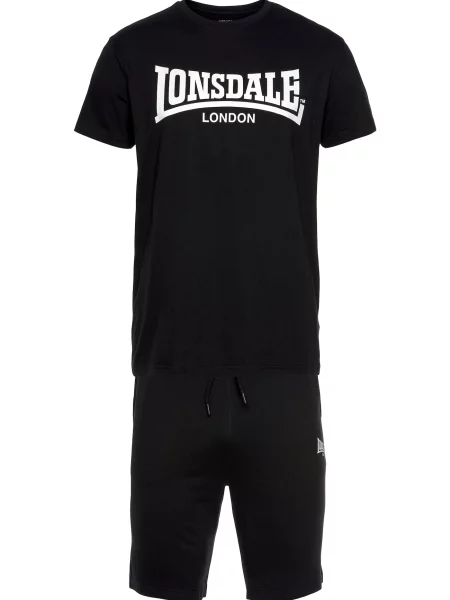 LONSDALE Športna trenirka črna bela