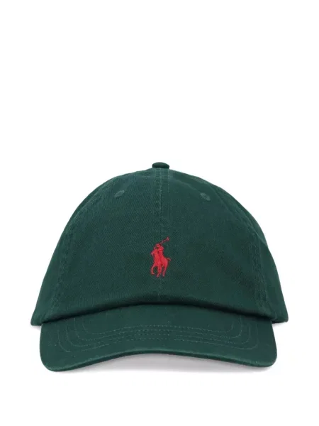 Lniana czapka z daszkiem Polo Ralph Lauren z okrągłym dekoltem niebieska