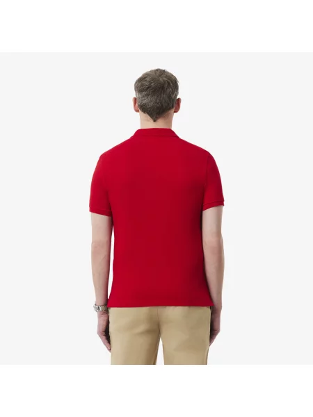 Lacoste Koszulka Polo Slim Fit Petit Piqué czerwona