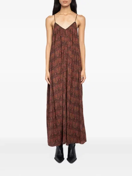 Nėriniuotas kostiumas maxi suknele Zadig&voltaire su paisley raštu ruda