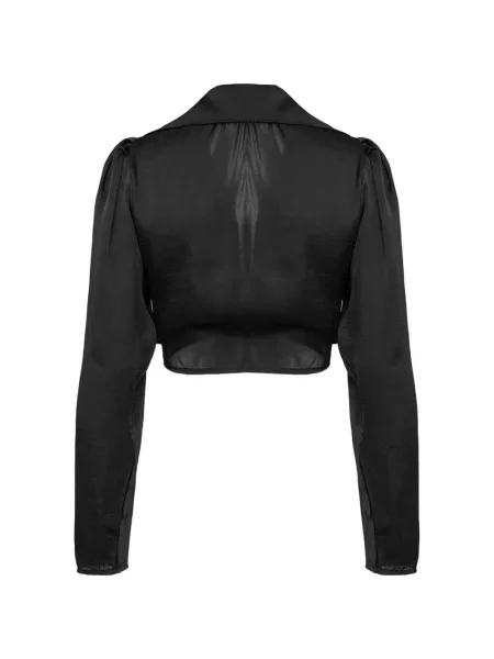 Подрязан риза Paramidonna с перли връзки черно
