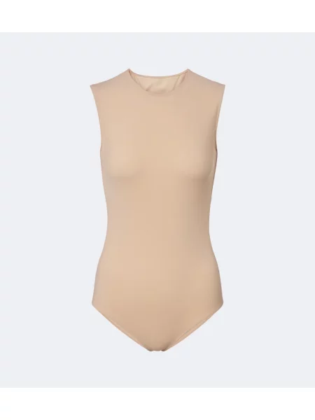 Body Maison Margiela din jerseu bej