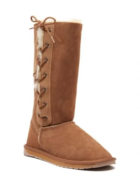 EMU Australia De piele bocanci Platinum Hi Lace cu adaos de lână maro