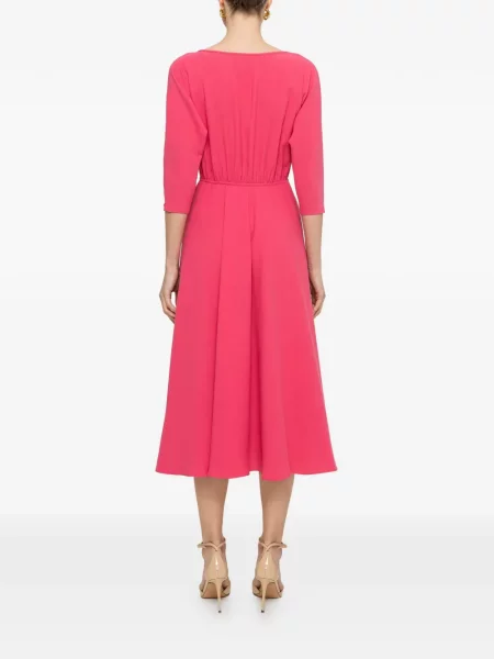 Rochie midi Nissa din crep roz