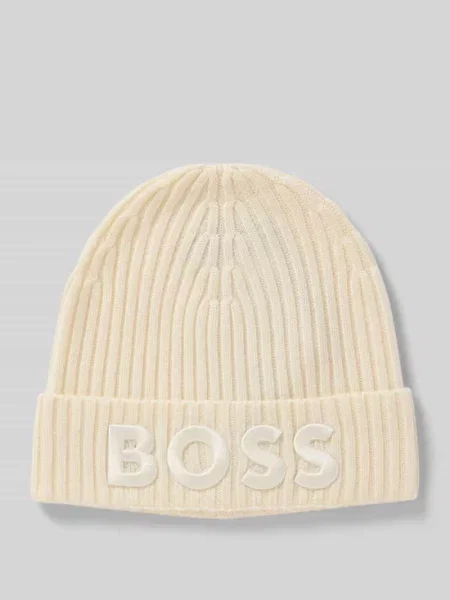 BOSS Czapka Kobiety wełna ze strzyży biały ONE SIZE żółta
