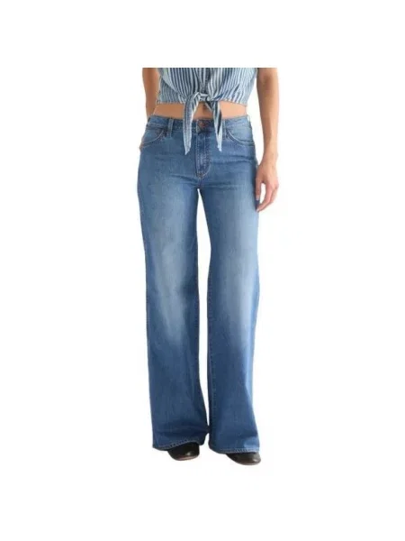 Szerokie jeansy Wrangler niebieskie