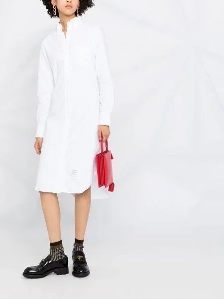 Kostiumas marškininė suknelė Thom Browne balta