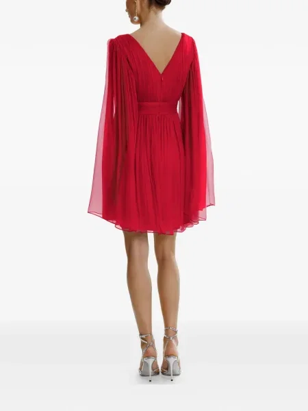 Rochie mini Framboise cu decolteu în V de costum roșu