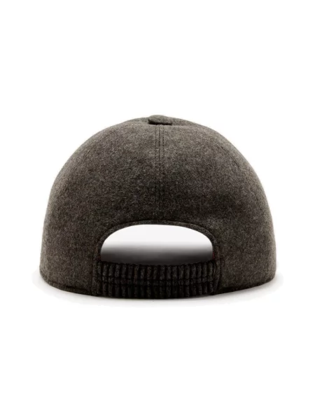Czapka z daszkiem Zegna wełniana brązowa