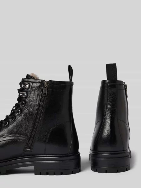 Kozaki sznurowane z detalem z logo model ‘Savoy’ Digel czarne