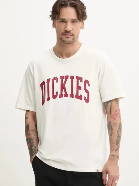 Тениска Dickies с принт бежово