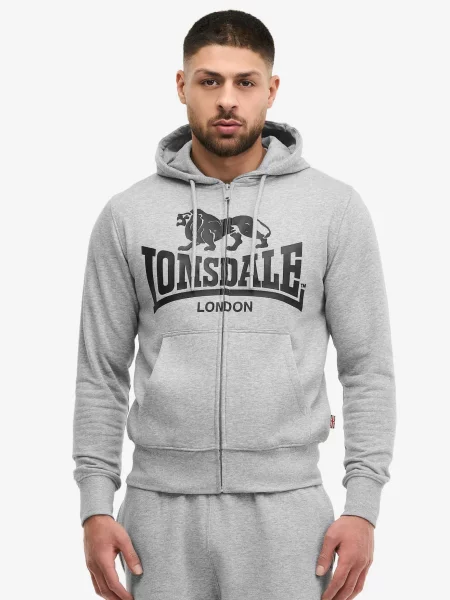 Lonsdale London Tepláková bunda Krafty sivá čierna